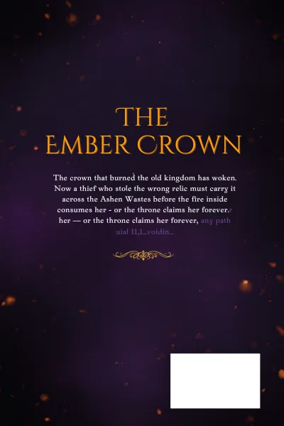 Back cover of The Ember Crown, a sample epic fantasy cover