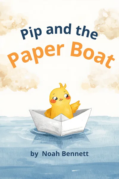 Front cover of Pip and the Paper Boat, a sample picture book cover