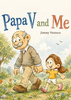 Papa V and Me children&rsquo;s book cover